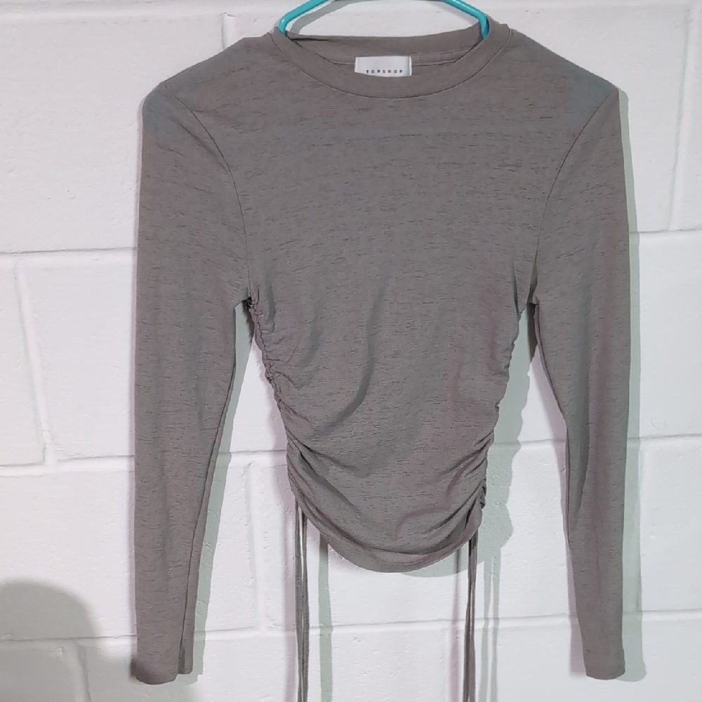 Gray Long Sleeve Top